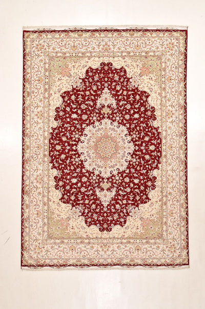 Täbriz - 60 Raj Teppich 251x359cm - Perserteppich - rot