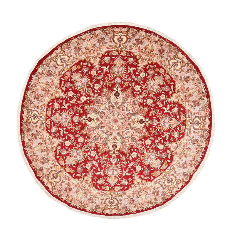 Täbriz - 60 Raj Teppich 200x200cm - Perserteppich - rot