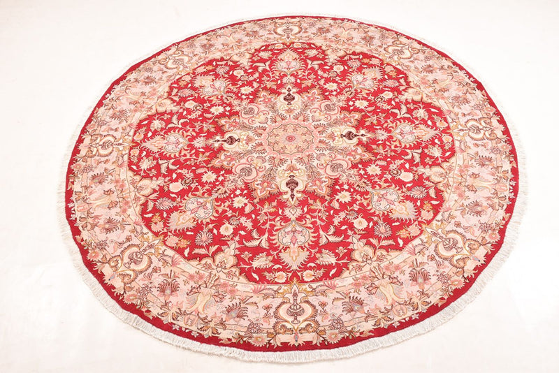 Täbriz - 60 Raj Teppich 200x200cm - Perserteppich - rot