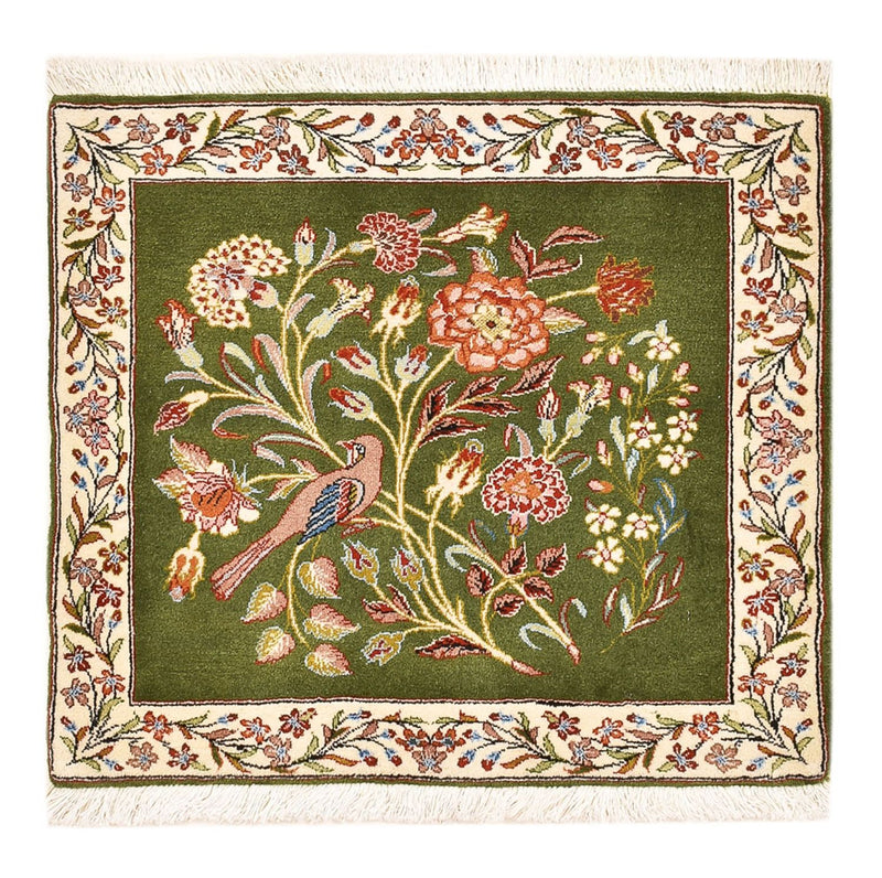 Rafsanjan Teppich 60x60cm - Perserteppich - grün