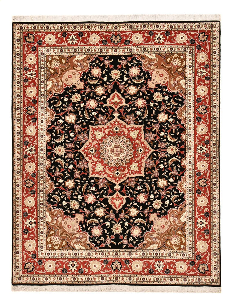 Täbriz - 50 Raj Teppich 153x200cm - Perserteppich - dunkelblau