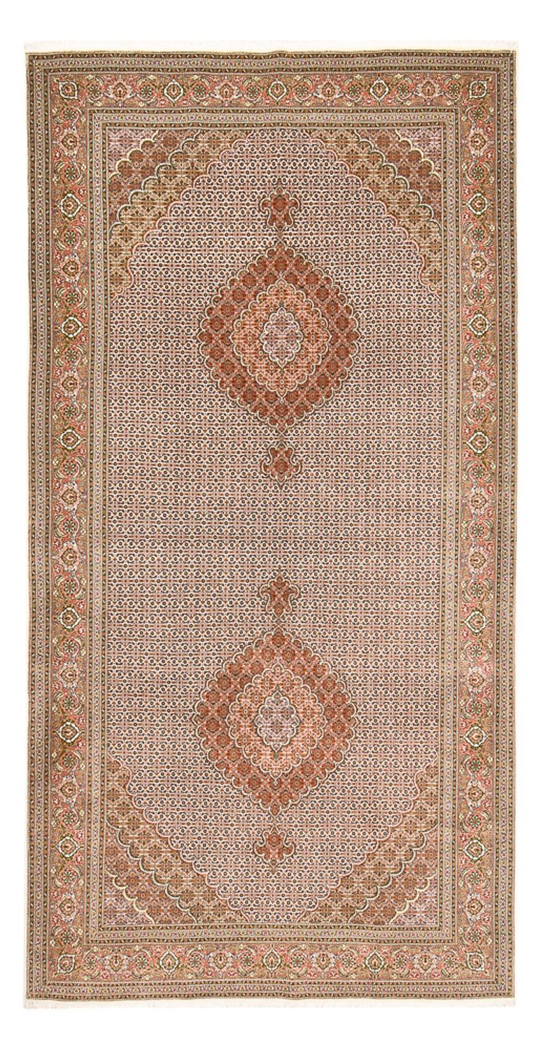 Täbriz - 50 Raj Teppich 202x400cm - Perserteppich - hellrot