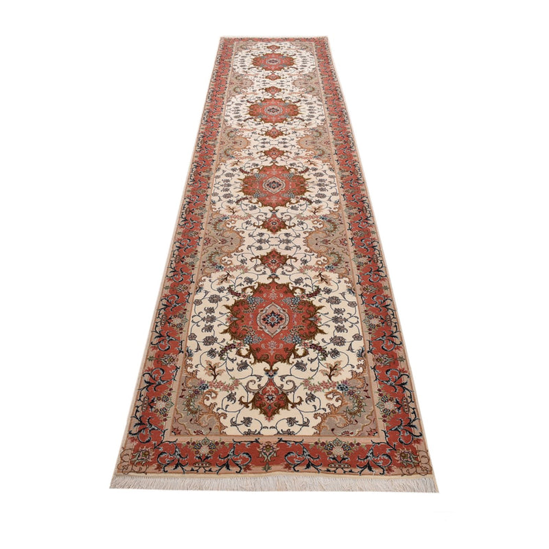 Täbriz - 50 Raj Teppich 89x404cm - Perserteppich - mehrfarbig