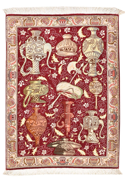 Täbriz - 50 Raj Teppich 64x92cm - Perserteppich - mehrfarbig