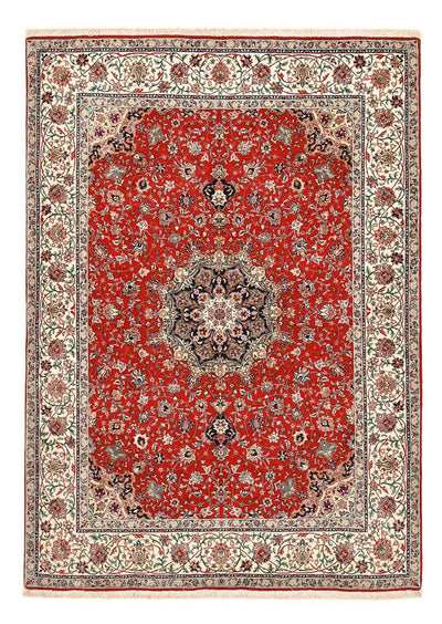 Täbriz - 60 Raj Teppich 150x213cm - Perserteppich - rot