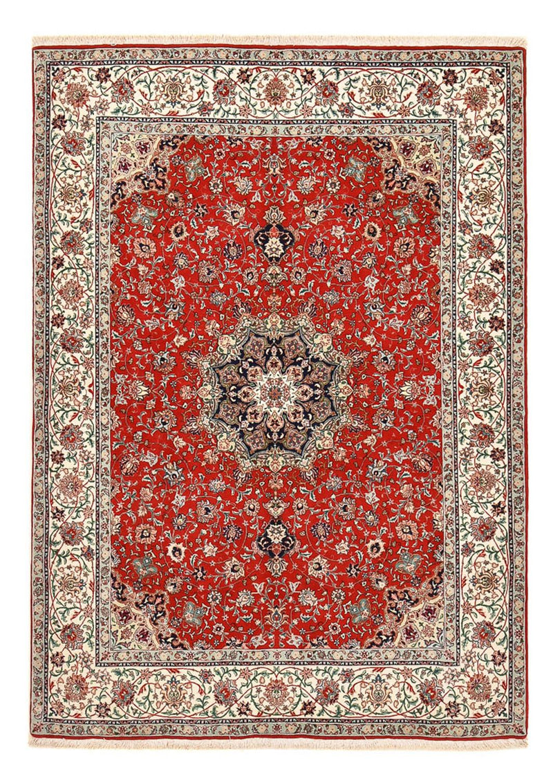 Täbriz - 60 Raj Teppich 150x213cm - Perserteppich - rot