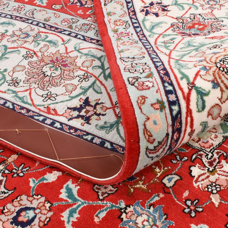 Täbriz - 60 Raj Teppich 150x213cm - Perserteppich - rot