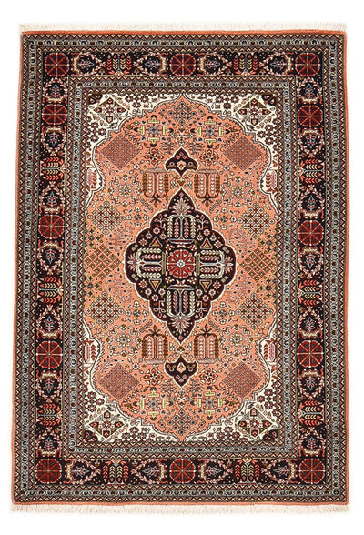 Täbriz - 50 Raj Teppich 103x147cm - Perserteppich - hellrot