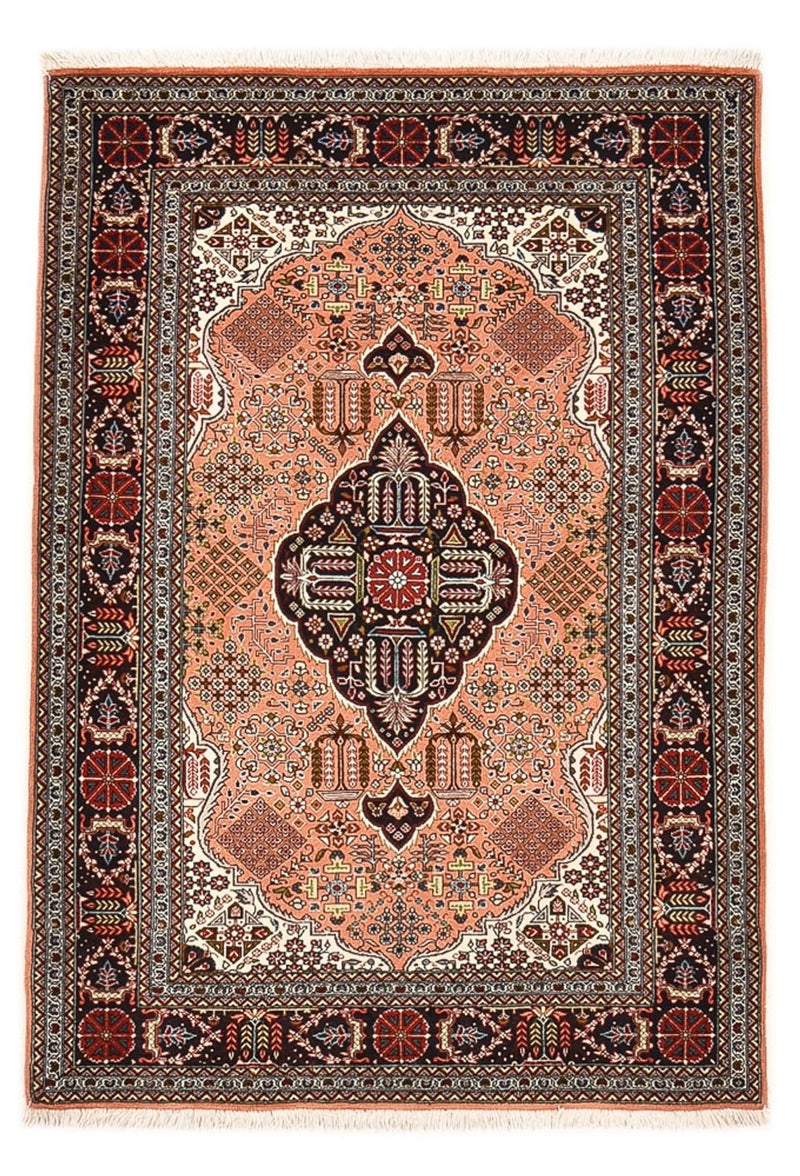 Täbriz - 50 Raj Teppich 103x147cm - Perserteppich - hellrot