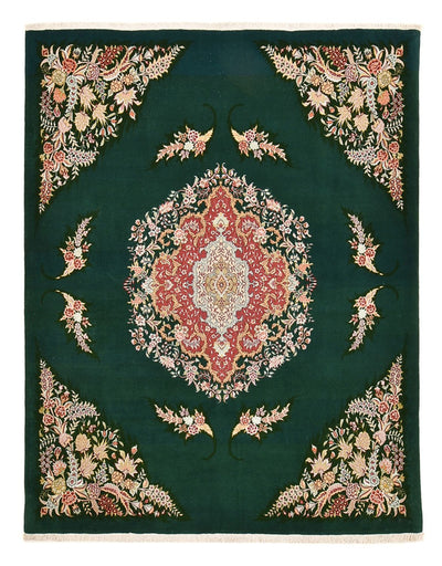 Täbriz - 50 Raj Teppich 200x250cm - Perserteppich - grün