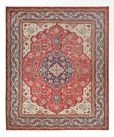 Täbriz - 40 Raj Teppich 305x376cm - Perserteppich - rot