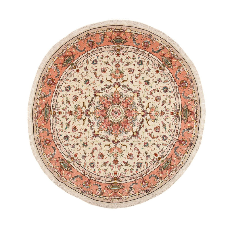 Täbriz - 60 Raj Teppich 200x200cm - Perserteppich - creme