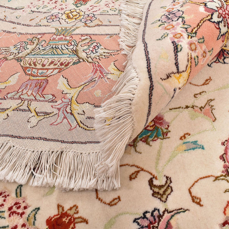 Täbriz - 60 Raj Teppich 200x200cm - Perserteppich - creme