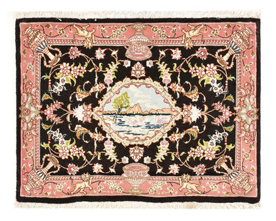 Täbriz - 50 Raj Teppich 55x72cm - Perserteppich - dunkelblau