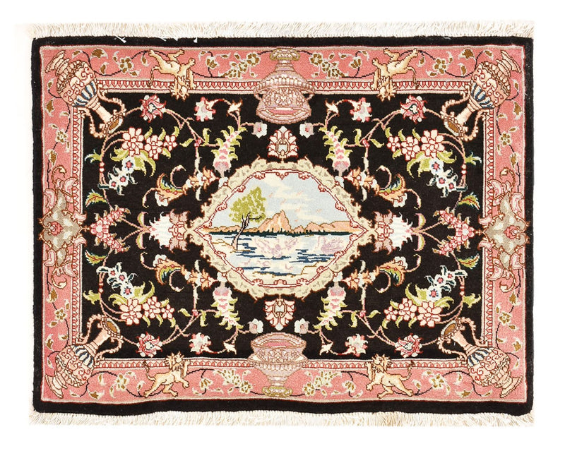 Täbriz - 50 Raj Teppich 55x72cm - Perserteppich - dunkelblau