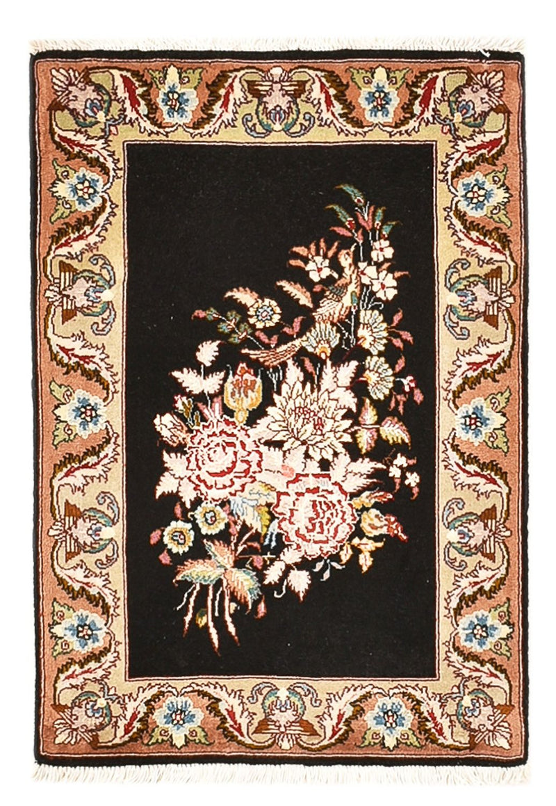 Täbriz - 50 Raj Teppich 52x76cm - Perserteppich - dunkelblau
