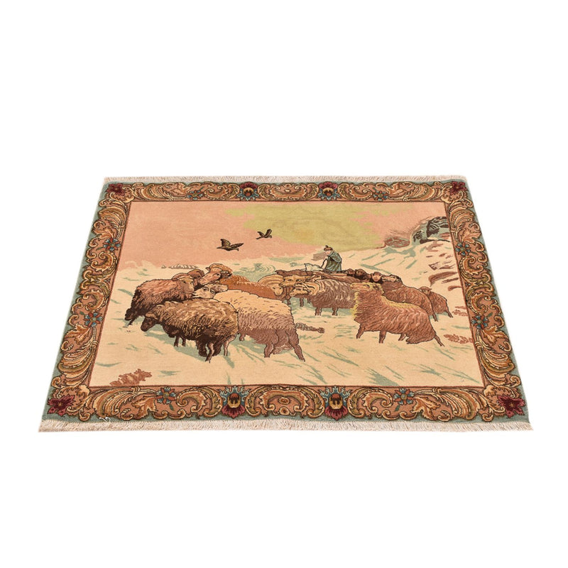 Täbriz - 50 Raj Teppich 84x110cm - Perserteppich - mehrfarbig