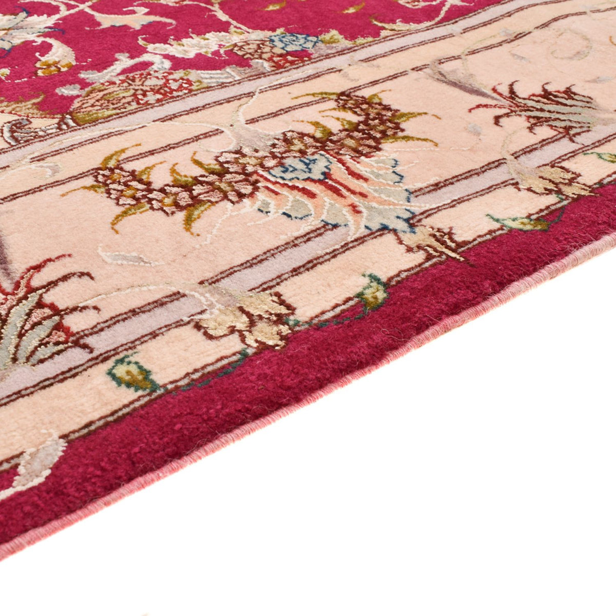 Täbriz - 50 Raj Teppich 154x210cm - Perserteppich - rot