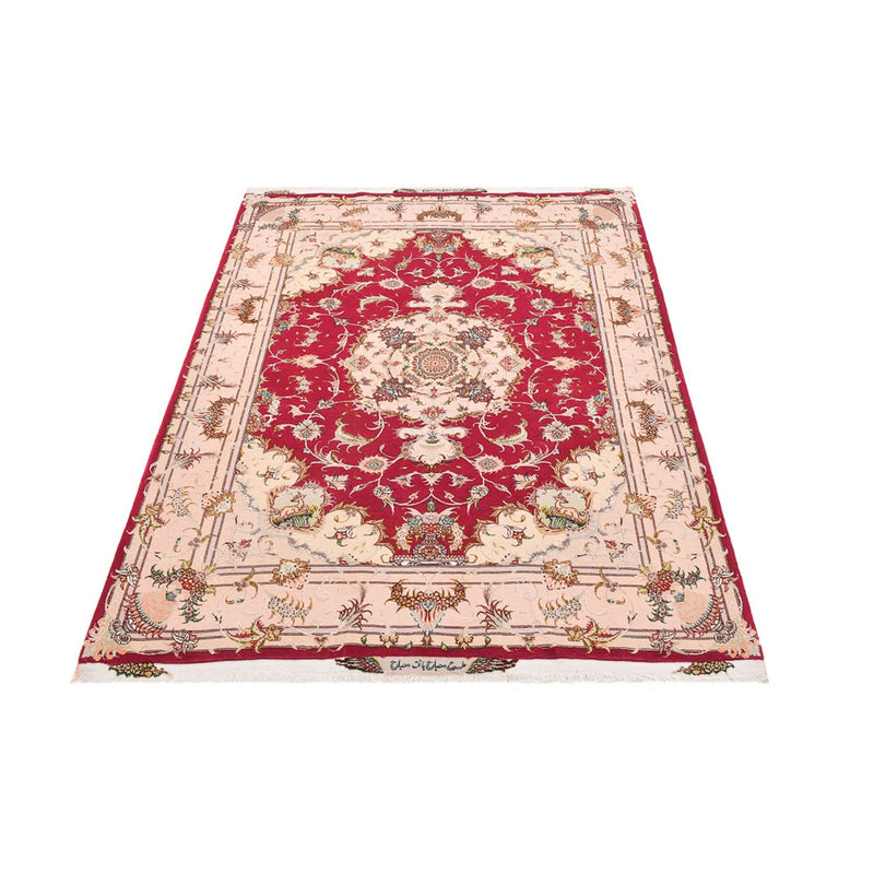Täbriz - 50 Raj Teppich 154x210cm - Perserteppich - rot