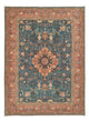 Täbriz - 50 Raj Teppich 253x352cm - Perserteppich - seeblau