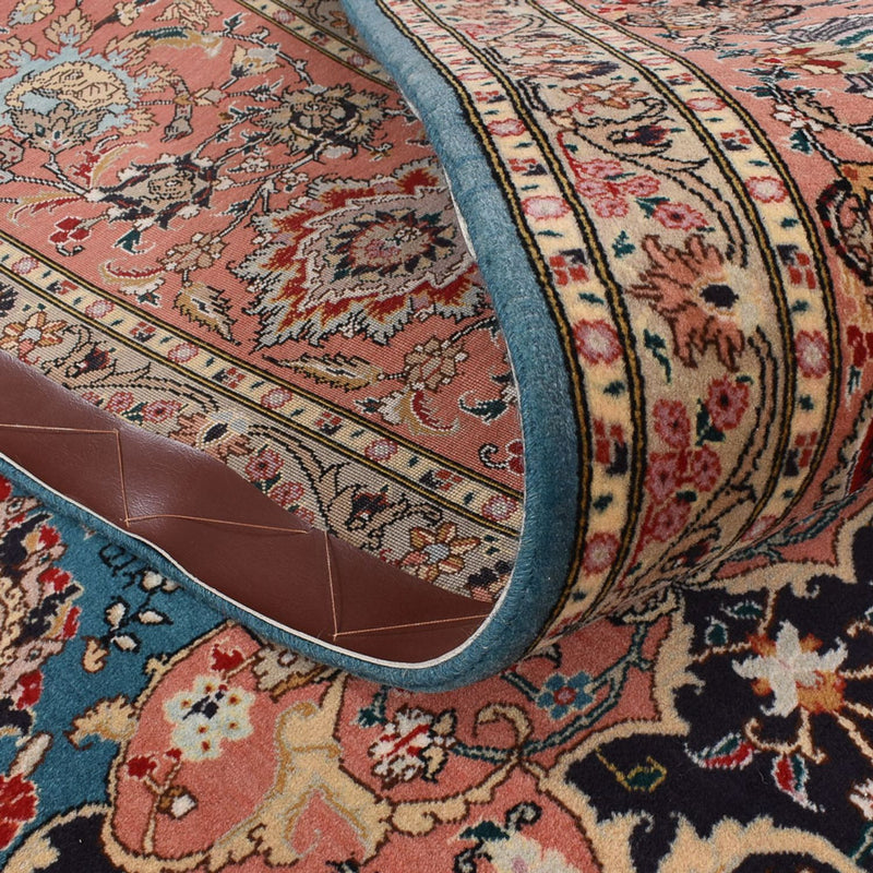 Täbriz - 50 Raj Teppich 253x352cm - Perserteppich - seeblau