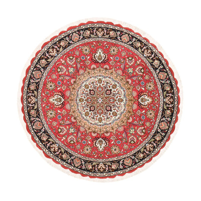 Täbriz - 50 Raj Teppich 150x150cm - Perserteppich - rot