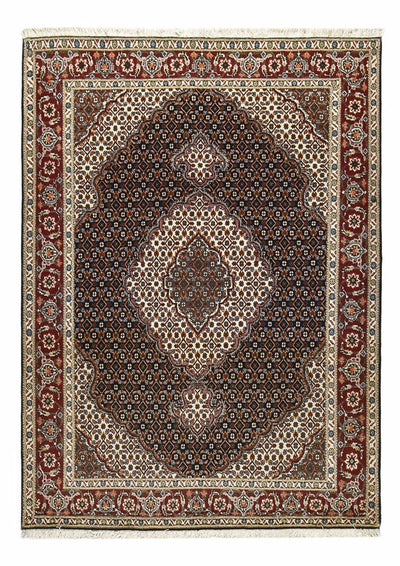 Täbriz - 40 Raj Teppich 148x201cm - Perserteppich - dunkelbraun