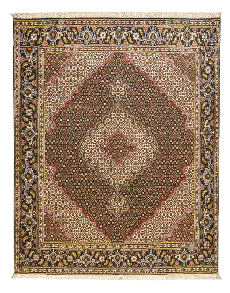 Täbriz - 40 Raj Teppich 153x195cm - Perserteppich - braun