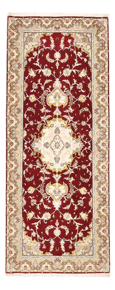 Täbriz - 50 Raj Teppich 80x198cm - Perserteppich - rot