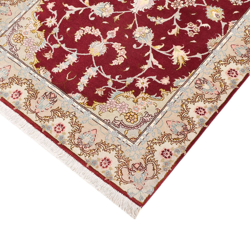 Täbriz - 50 Raj Teppich 80x198cm - Perserteppich - rot