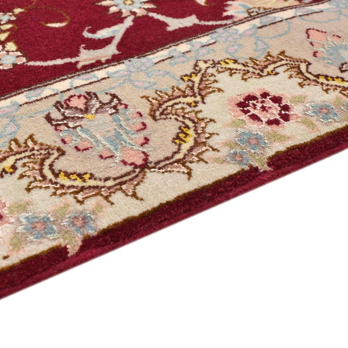 Täbriz - 50 Raj Teppich 80x198cm - Perserteppich - rot