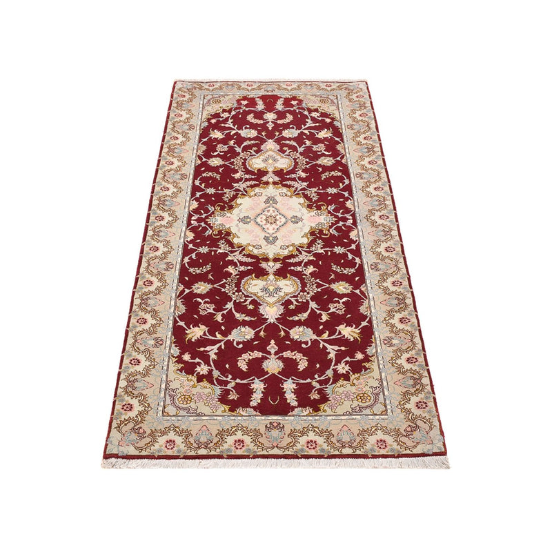 Täbriz - 50 Raj Teppich 80x198cm - Perserteppich - rot