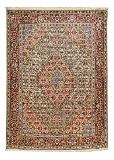 Täbriz - 40 Raj Teppich 150x209cm - Perserteppich - sand