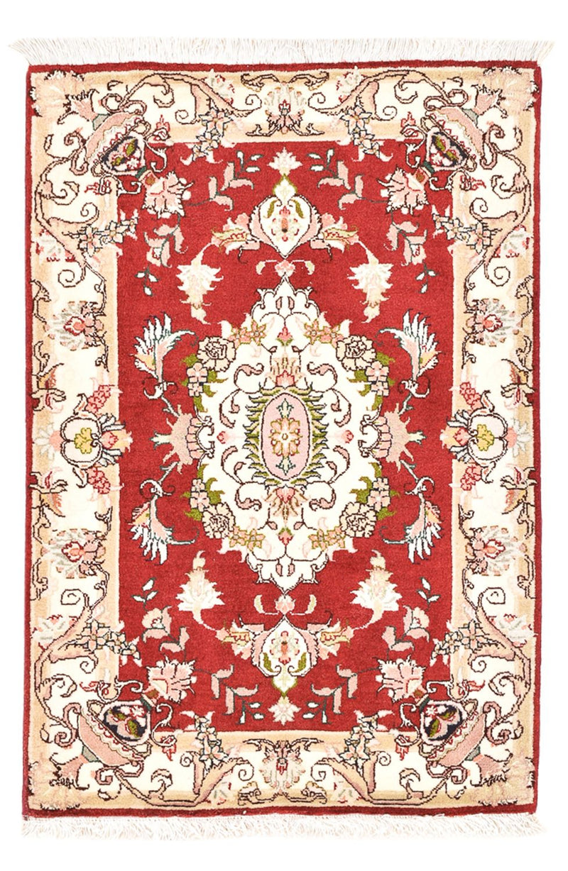 Täbriz - 50 Raj Teppich 60x90cm - Perserteppich - rot