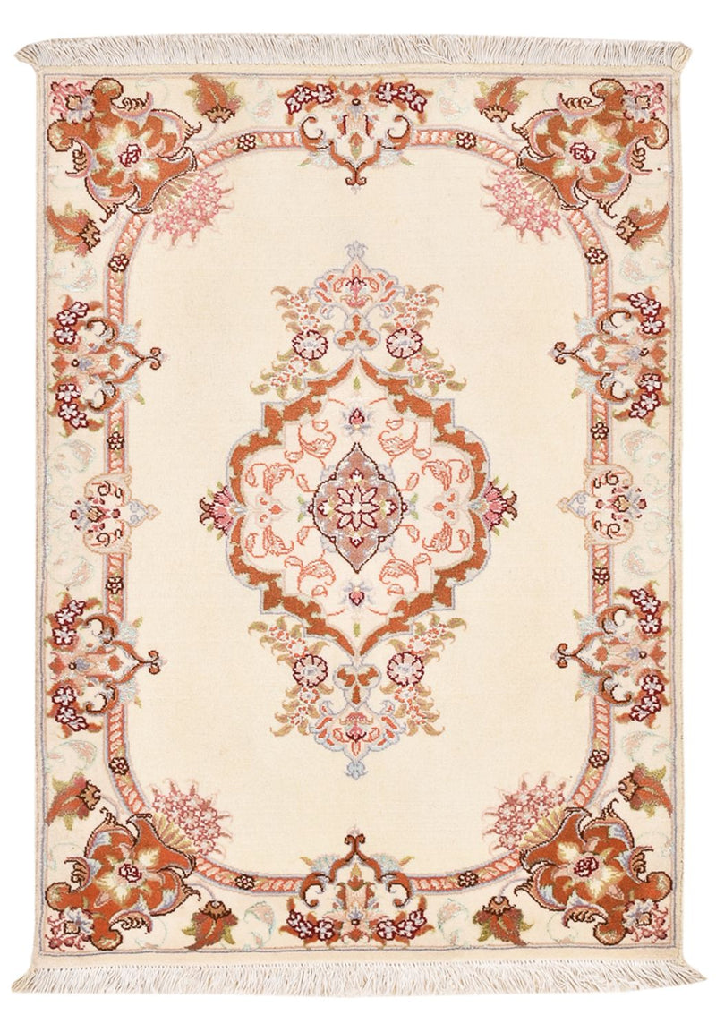 Täbriz - 50 Raj Teppich 60x90cm - Perserteppich - creme