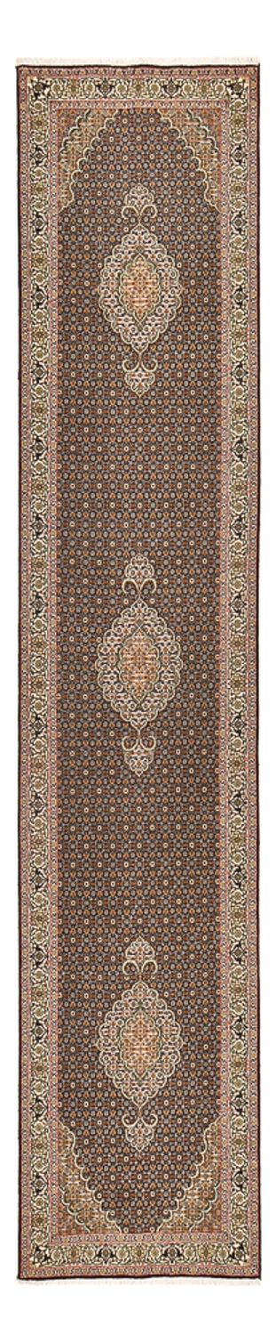 Täbriz - 50 Raj Teppich 82x390cm - Perserteppich - dunkelbeige