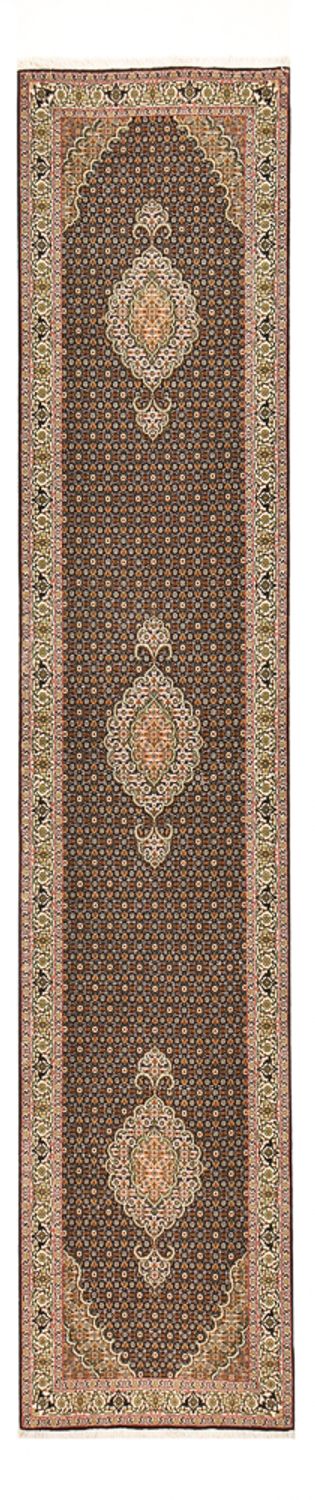 Täbriz - 50 Raj Teppich 82x393cm - Perserteppich - dunkelbeige