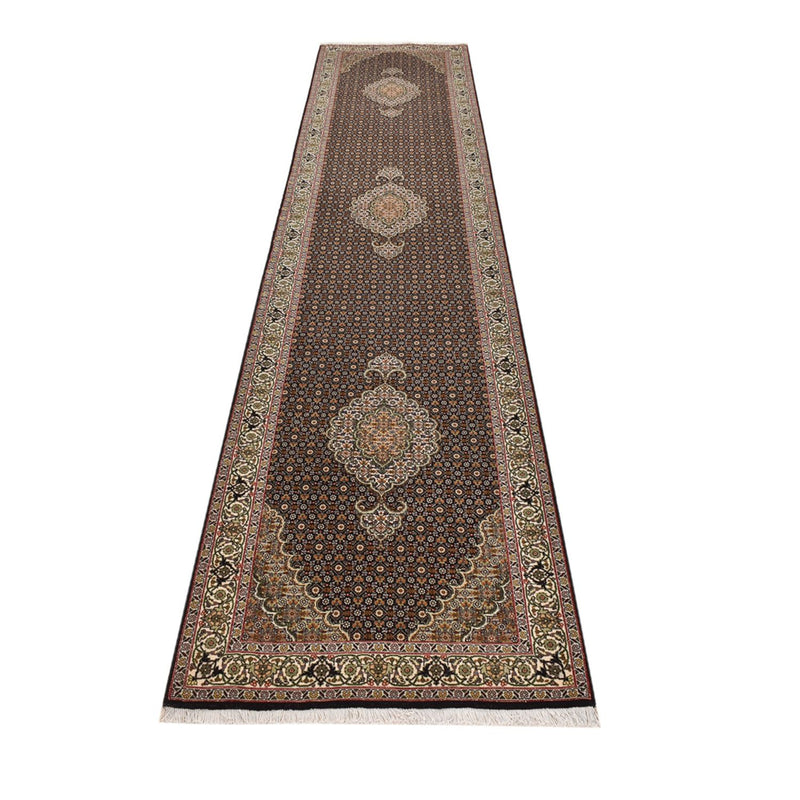 Täbriz - 50 Raj Teppich 82x393cm - Perserteppich - dunkelbeige
