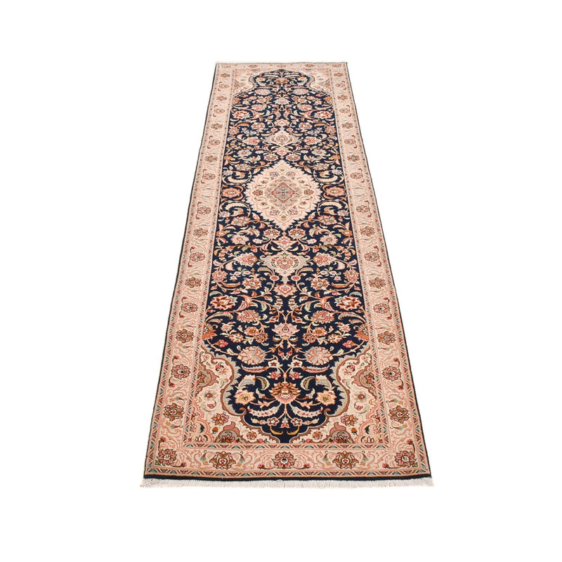 Täbriz - 50 Raj Teppich 82x310cm - Perserteppich - dunkelblau
