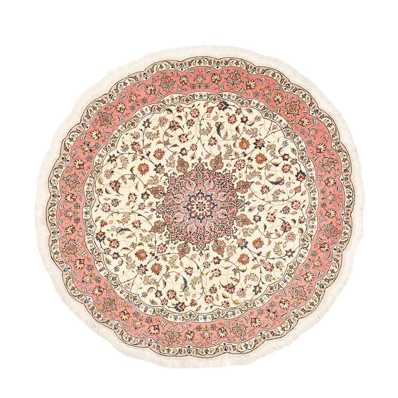 Täbriz - 50 Raj Teppich 200x200cm - Perserteppich - creme