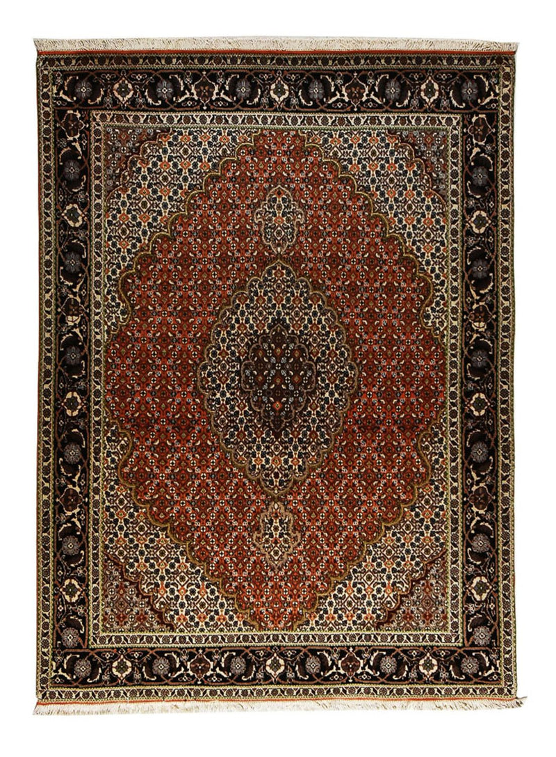 Täbriz - 40 Raj Teppich 150x206cm - Perserteppich - rot