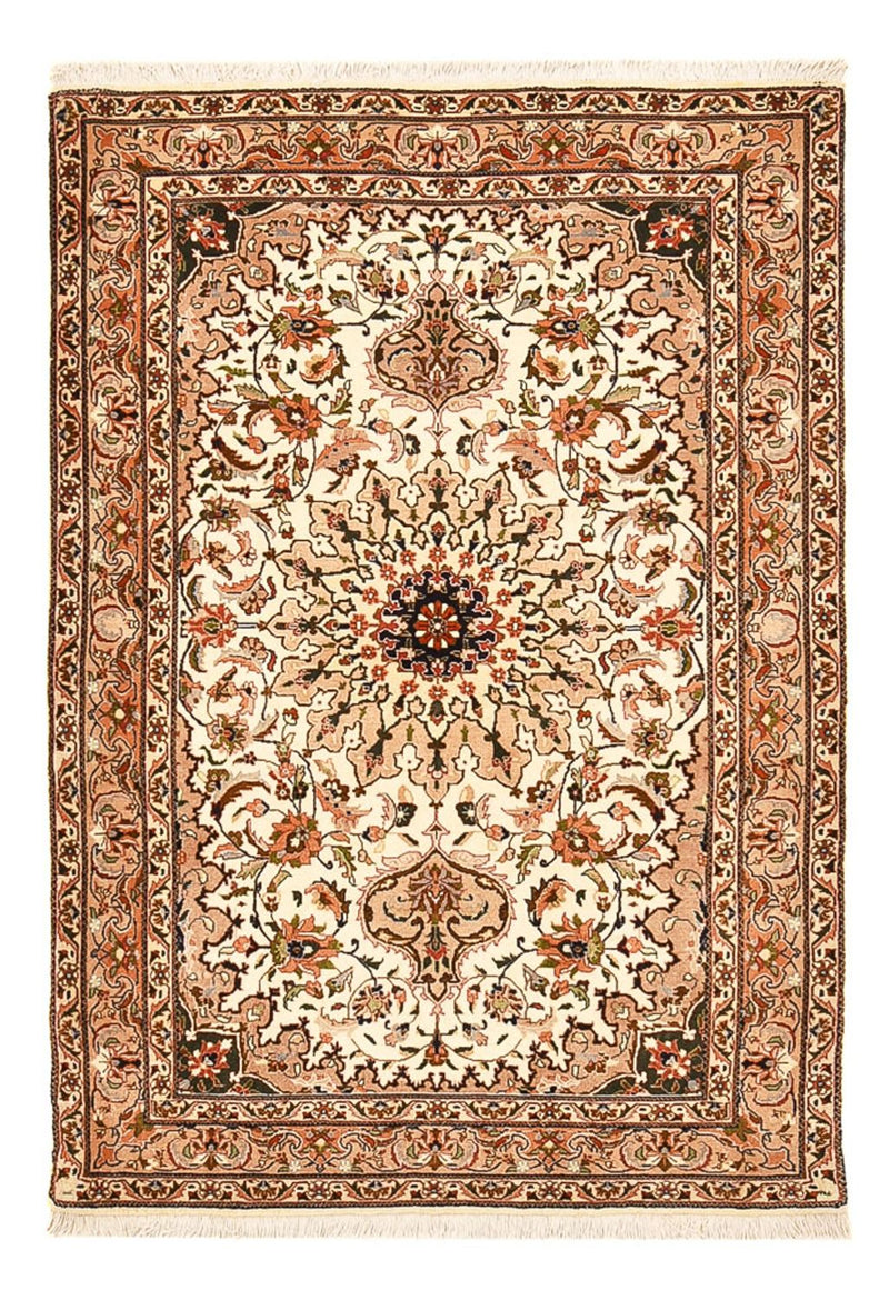 Täbriz - 50 Raj Teppich 100x150cm - Perserteppich - beige
