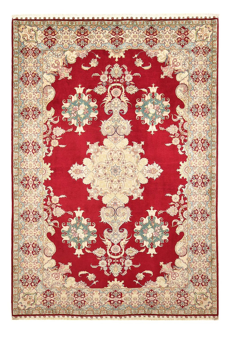 Täbriz - 50 Raj Teppich 204x310cm - Perserteppich - rot