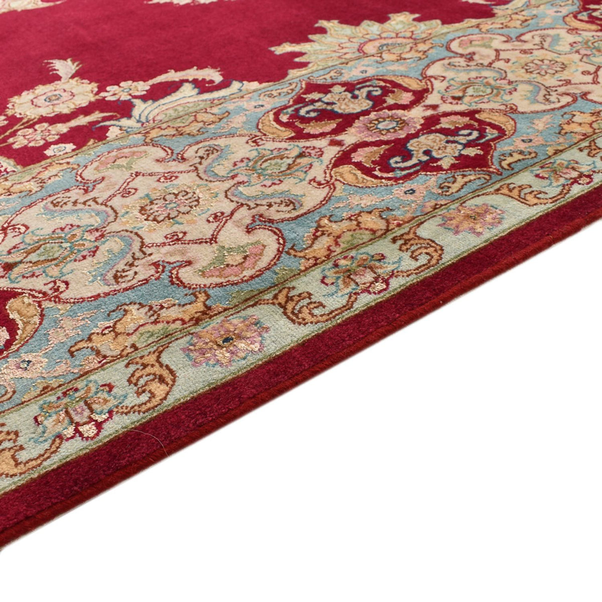 Täbriz - 50 Raj Teppich 204x310cm - Perserteppich - rot