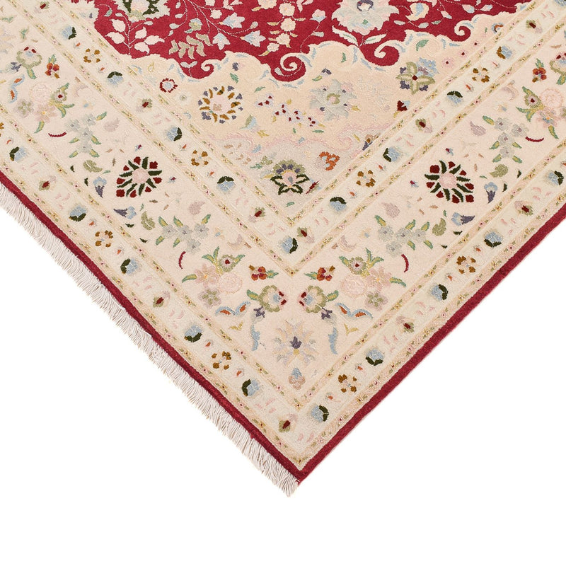 Täbriz - 50 Raj Teppich 153x210cm - Perserteppich - rot