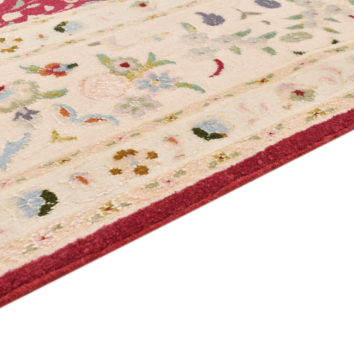 Täbriz - 50 Raj Teppich 153x210cm - Perserteppich - rot