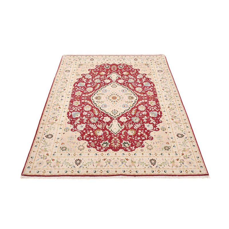 Täbriz - 50 Raj Teppich 153x210cm - Perserteppich - rot