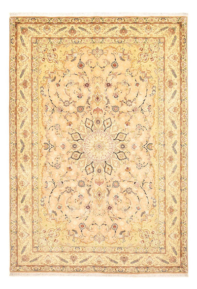 Täbriz - 50 Raj Teppich 203x294cm - Perserteppich - gelb