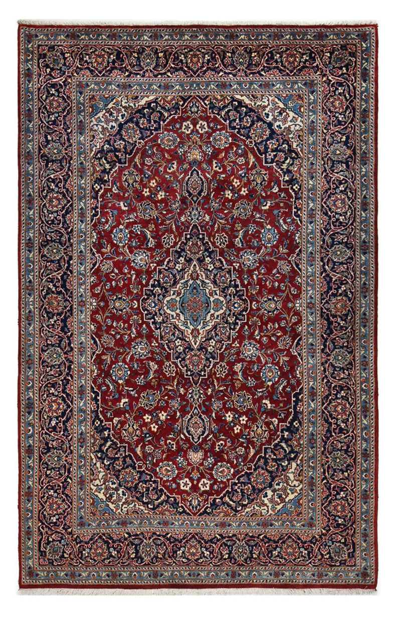 Keshan Teppich 198x314cm - Perserteppich - dunkelrot