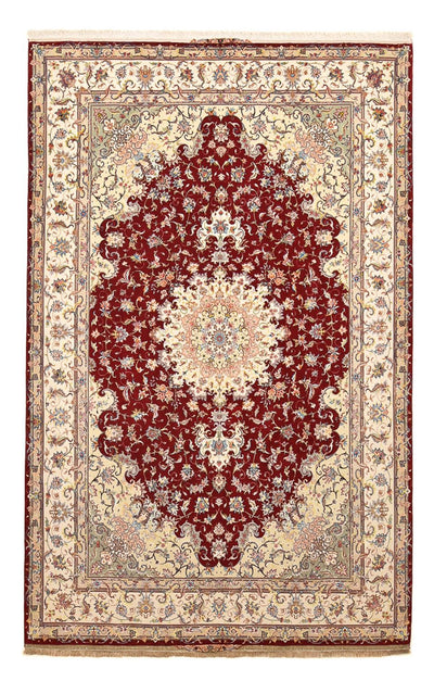 Täbriz - 50 Raj Teppich 198x305cm - Perserteppich - rot